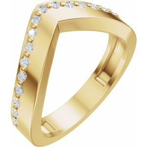14K Yellow Gold 1/5 CTW Diamond Contour Band Enhancer. 689623:600:P