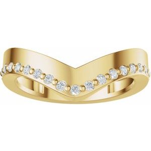 14K Yellow Gold 1/5 CTW Diamond Contour Band Enhancer. 689623:600:P