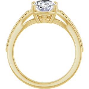 14K Yellow Gold 9x7 mm Oval Solitaire Engagement Ring. 127436:1426:P