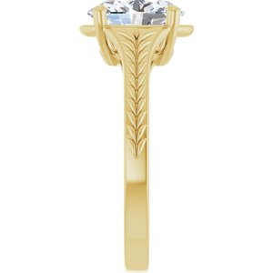 14K Yellow Gold 9x7 mm Oval Solitaire Engagement Ring. 127436:1426:P