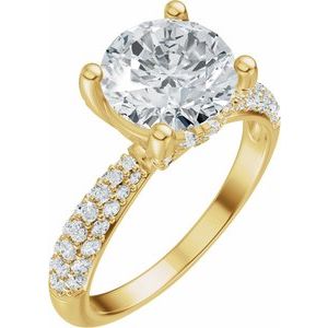 14K Yellow Gold 8 mm Round 5/8 CTW Diamond Hidden Halo-Style Accented Engagement Ring. 689565:666:P
