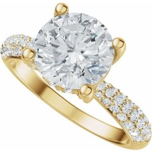 14K Yellow Gold 8 mm Round 5/8 CTW Diamond Hidden Halo-Style Accented Engagement Ring. 689565:666:P