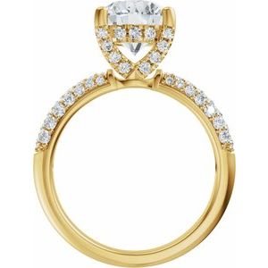14K Yellow Gold 8 mm Round 5/8 CTW Diamond Hidden Halo-Style Accented Engagement Ring. 689565:666:P