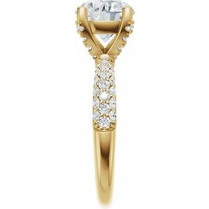 14K Yellow Gold 8 mm Round 5/8 CTW Diamond Hidden Halo-Style Accented Engagement Ring. 689565:666:P