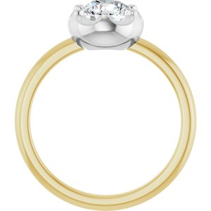 14K Yellow/White Gold 6.5 mm Round Solitaire Engagement Ring. 127307:4236:P