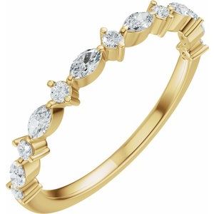 14K Yellow Gold 1/4 CTW Diamond Anniversary Band. 689631:600:P
