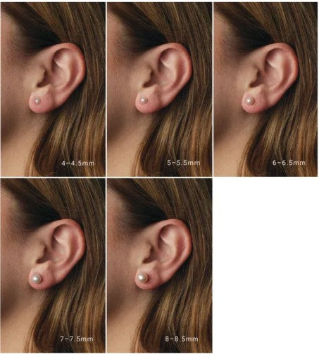 14K Yellow Gold Cultured White Freshwater Pearl Earrings. 1608:105:P