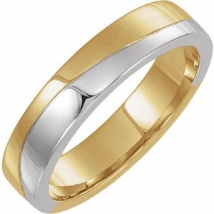 14K Yellow/White Gold 2.1 mm Flat-Edge Wavy Band. 58225:104:P