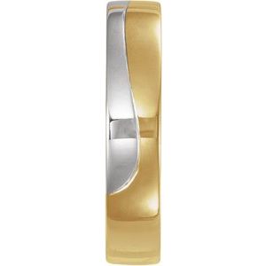 14K Yellow/White Gold 2.1 mm Flat-Edge Wavy Band. 58225:104:P