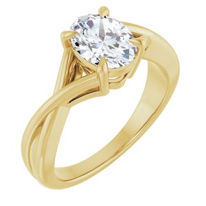 14K Yellow Gold 8x6 mm Oval Engagement Ring. 127278:1306:P