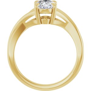 14K Yellow Gold 8x6 mm Oval Engagement Ring. 127278:1306:P