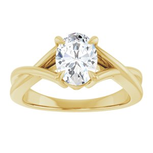 14K Yellow Gold 8x6 mm Oval Engagement Ring. 127278:1306:P
