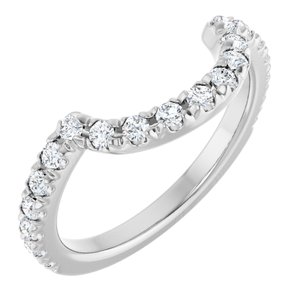 14K White Gold 3/8 CTW Diamond Contour Band. 123948:601:P