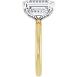 14K Yellow/White Gold 11x9 mm Emerald Hidden Halo-Style Engagement Ring. 127321:361:P