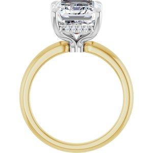 14K Yellow/White Gold 11x9 mm Emerald Hidden Halo-Style Engagement Ring. 127321:361:P