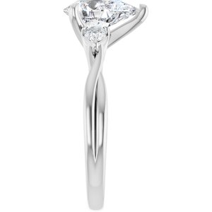 14K White Gold 10x7 mm Pear 3/8 CTW Diamond Accented Engagement Ring. 689442:LG616:P