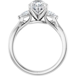 14K White Gold 10x7 mm Pear 3/8 CTW Diamond Accented Engagement Ring. 689442:LG616:P