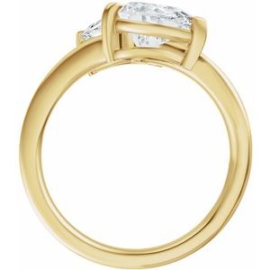 14K Yellow Gold 8x6 mm Pear Two-Stone Engagement Ring. 689666:606:P