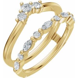 14K Yellow Gold 1/2 CTW Diamond Ring Guard. 689369:LG700:P