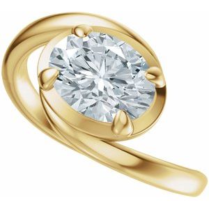 14K Yellow Gold 7x5 mm Oval Solitaire Engagement Ring. 689669:600:P