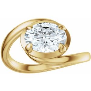 14K Yellow Gold 7x5 mm Oval Solitaire Engagement Ring. 689669:600:P