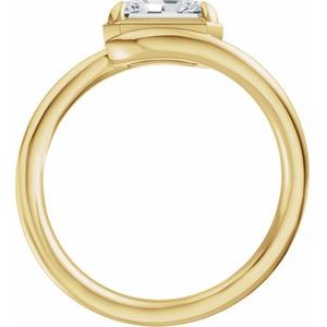 14K Yellow Gold 7x5 mm Emerald Solitaire Engagement Ring. 689669:624:P