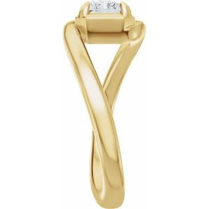 14K Yellow Gold 7x5 mm Emerald Solitaire Engagement Ring. 689669:624:P