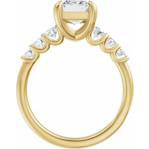 14K Yellow Gold 8.5x6.5 mm Emerald 3/4 CTW Diamond Accented Engagement Ring. 689668:LG715:P