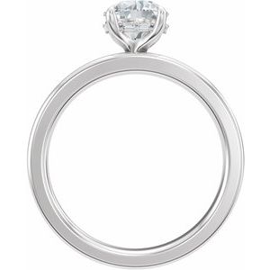 14K White Gold 6.5 mm Round .04 CTW Diamond Hidden Halo-Style Accented Engagement Ring. 689667:601:P