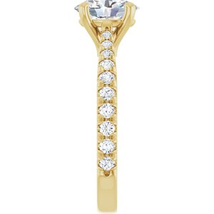 14K Yellow Gold 8x6 mm Oval Accented Engagement Ring. 127399:676:P