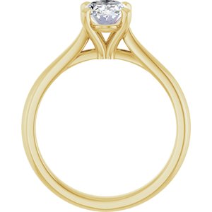 14K Yellow Gold 8x6 mm Oval Solitaire Engagement Ring. 127401:397:P