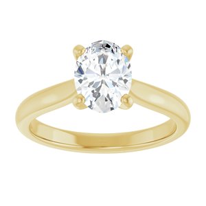 14K Yellow Gold 8x6 mm Oval Solitaire Engagement Ring. 127401:397:P