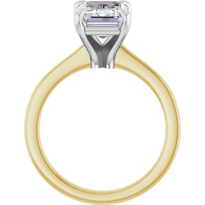 14K Yellow/White Gold 10x7 mm Emerald Solitaire Engagement Ring. 127308:2996:P