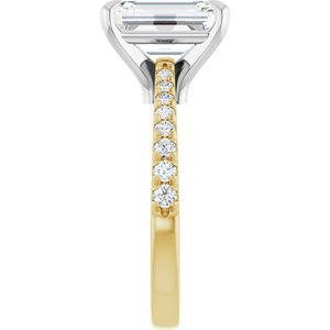 14K Yellow/White Gold 10x7 mm Emerald Accented Engagement Ring. 127309:670:P