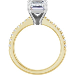 14K Yellow/White Gold 10x7 mm Emerald Accented Engagement Ring. 127309:670:P