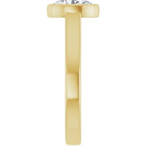14K Yellow Gold 8x6 mm Oval Bezel-Set Solitaire Engagement Ring. 689773:600:P