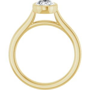 14K Yellow Gold 8x6 mm Oval Bezel-Set Solitaire Engagement Ring. 689773:600:P