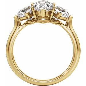 14K Yellow Gold 3 1/2 CTW Diamond Three-Stone Engagement Ring. 689736:LG715:P