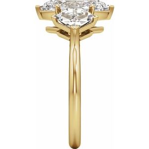 14K Yellow Gold 3 1/2 CTW Diamond Three-Stone Engagement Ring. 689736:LG715:P