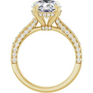 14K Yellow Gold 11x9 mm Oval 5/8 CTW Diamond Hidden Halo-Style Engagement Ring. 689421:720:P