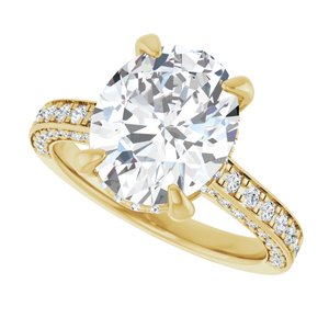 14K Yellow Gold 11x9 mm Oval 5/8 CTW Diamond Hidden Halo-Style Engagement Ring. 689421:720:P