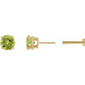 14K Yellow Gold Natural Peridot Earring. 1874:600271:P
