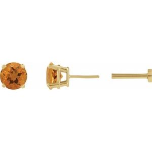 14K Yellow Gold Natural Citrine Earring. 1874:600266:P