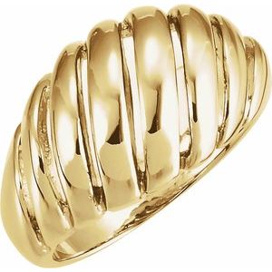 14K Yellow Gold Dome Ring. 5206:6408:P