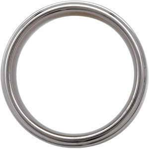 Tungsten 8 mm Stepped-Edge Inlay Comfort-Fit Men's Band. TAR101:0004:P