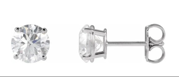 14K Yellow Gold Natural White Sapphire Earring. 1874:600272:P