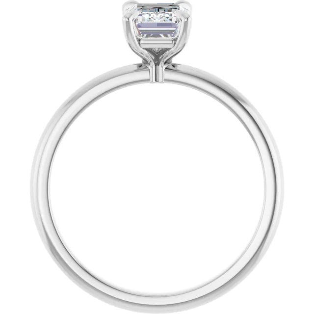 Ladies 14K SolitaireWhite Gold Lab Diamond Engagement Ring With 1ct Center Stone VS Clarity, F Color