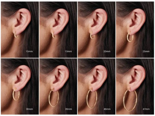 14K White Gold Tube 40 mm / 2 mm Hoop Earrings. 20270:6002:P