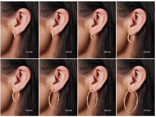 14K White Gold Tube 30 mm / 4 mm Hoop Earrings. 20827:1006:P
