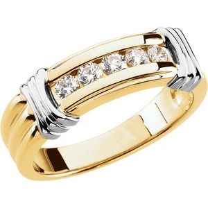 14K Yellow/White Gold 1/2 CTW Diamond Men's Band. 60694:209273:P